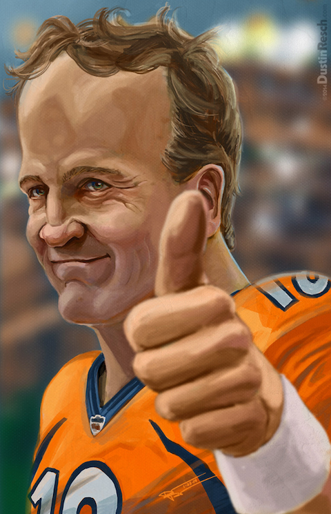 Dustin Resch illustrator Peyton Manning Denver Broncos